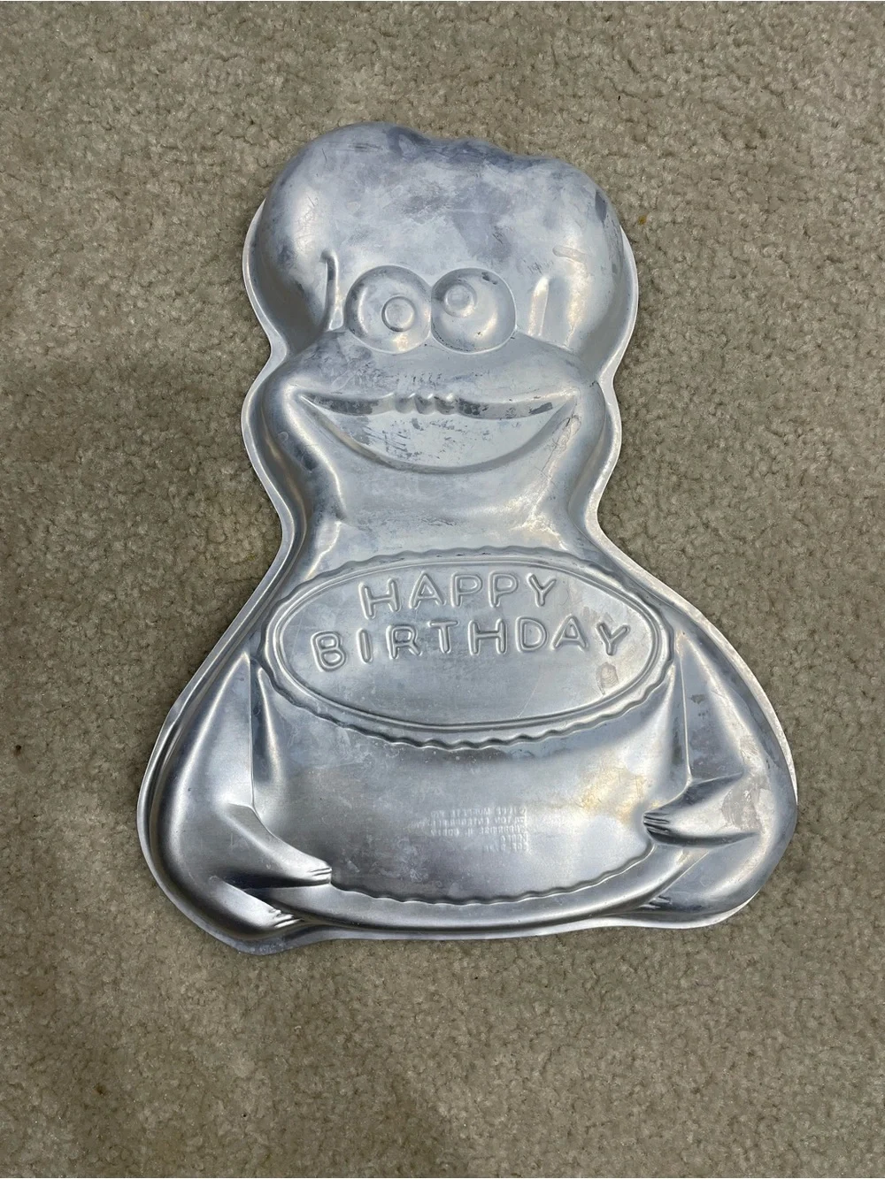 Vintage Wilton aluminum cookie monster birthday cake pan